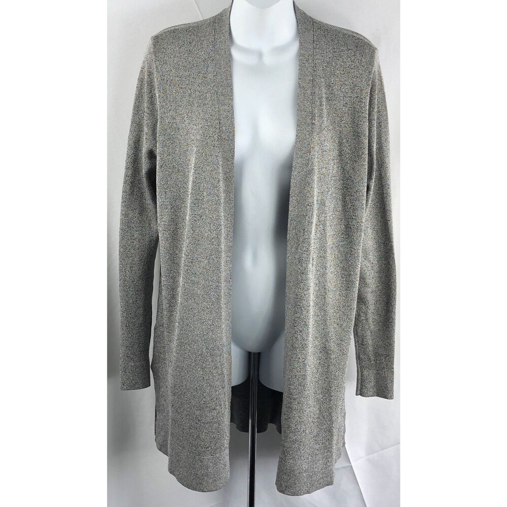 NWT Ann Taylor Cardigan Duster Sweater S Gray Open LongSleeve Career Cottage